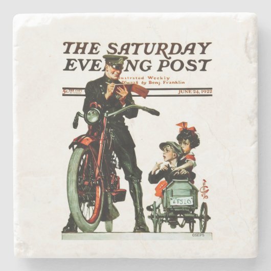 Saturday Evening Post  Stenen Onderzetter (Voorkant)