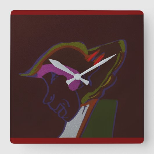 Saturday vierkante klok (Voorkant)