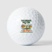 Saturdays Are For The Boys Golf Retro Golfing Golfballen (Voorkant)