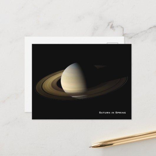 Saturn at Spring Equinox, Cassini-Huygens Briefkaart (Voorkant / Achterkant in situ)