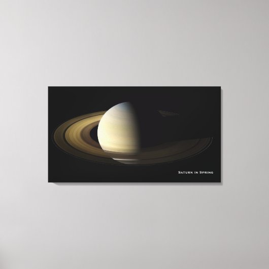 Saturn at Spring Equinox, Cassini-Huygens Canvas Afdruk (Voorkant)