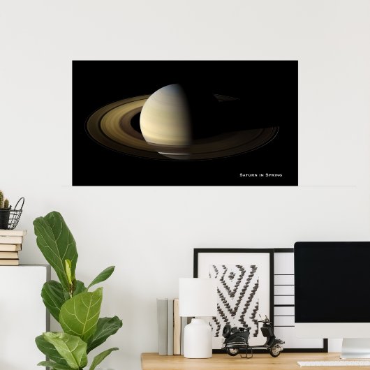 Saturn at Spring Equinox, Cassini-Huygens Poster (Thuiskantoor)