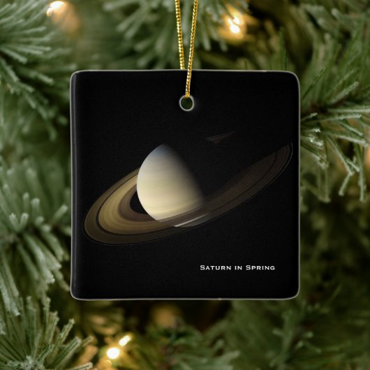 Saturn at Spring Equinox, Cassini Kerstmis Keramisch Ornament (Boom)