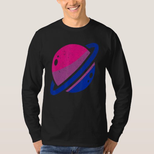 Saturn Bi Pride Lgbt Bisexuality Flag Equality Bis T-shirt (Voorkant)