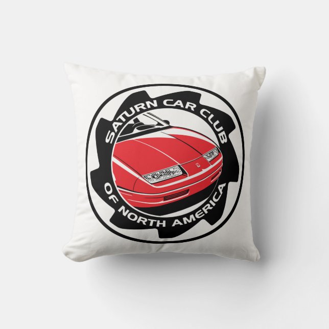 Saturn Car Club 16 inch Square Pillow Kussen (Voorkant)