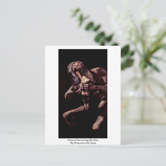 Saturn dat Zijn Zoon door Francisco De Goya Briefkaart (Staand voorkant)