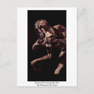 Saturn dat Zijn Zoon door Francisco De Goya Briefkaart