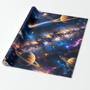 Saturn deep space premium folie cadeaupapier