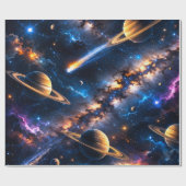 Saturn deep space premium folie cadeaupapier (Vlak)