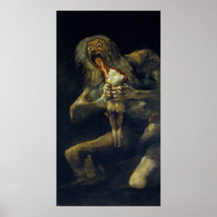 Saturn Devouring Zijne Zoon door Francisco de Goya Poster