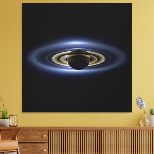 Saturn Eclipsed the Sun van Cassini Orbiter Canvas Afdruk (Insitu (Woonkamer))