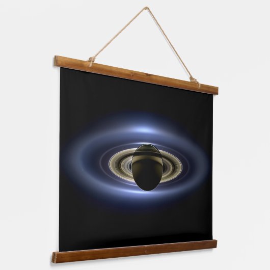 Saturn Eclipsed the Sun van Cassini Orbiter Hangend Wandkleed (Gebogen)