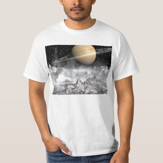 Saturn en Enceladus T-shirt (Voorkant)