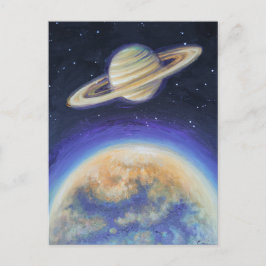 Saturn en Titan Briefkaart