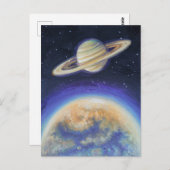 Saturn en Titan Briefkaart (Voorkant / Achterkant)