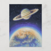Saturn en Titan Briefkaart (Voorkant)