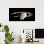 Saturn from Cassini Orbiter (2004-10-06) Poster (Thuiskantoor)