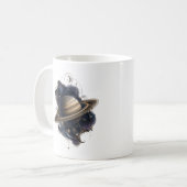 Saturn Gouden Ringen Hemellichaam Planeet Mok (Voorkant links)