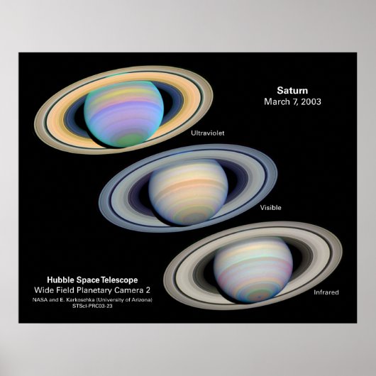 Saturn - Hubble Afbeeldingen Poster (Voorkant)