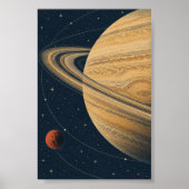 Saturn in Oker Kunstprint Poster (Voorkant)