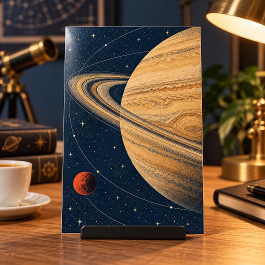 Saturn in Oker Kunstprint Poster