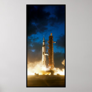 Saturn IV Rocket Launch Poster