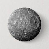 Saturn Moon Mimas Ronde Button 5,7 Cm (Voorkant)