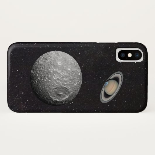 Saturn Moon Mimas Starry Sky Case-Mate iPhone Case (Achterkant (horizontaal))