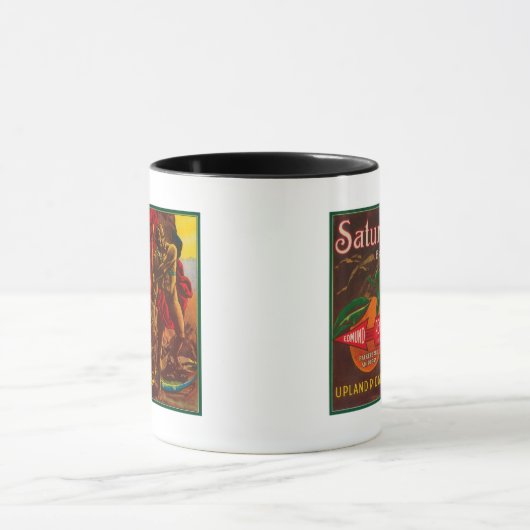 Saturn Oranje LabelUpland, CA Mok (Midden)