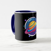 Saturn Planeet Koffiemok – Kosmisch Ontwerp voor d Mok (Voorkant links)