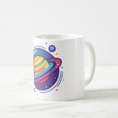 Saturn Planet Coffee Mug – Cosmic Design for Space Koffiemok (Voorkant rechts)