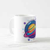 Saturn Planet Coffee Mug – Cosmic Design for Space Koffiemok (Voorkant links)