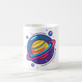 Saturn Planet Coffee Mug – Cosmic Design for Space Koffiemok (Center)