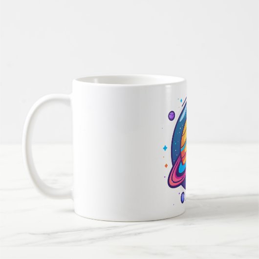 Saturn Planet Coffee Mug – Cosmic Design for Space Koffiemok (Links)