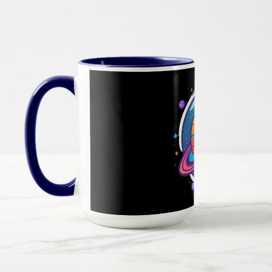 Saturn Planet Coffee Mug – Cosmic Design for Space Mok (Links)