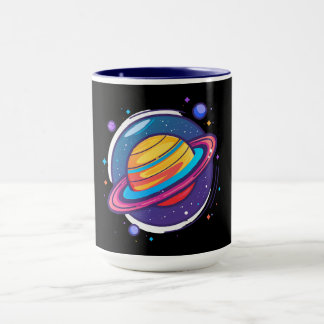 Saturn Planet Coffee Mug – Cosmic Design for Space Mok