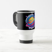 Saturn Planet Coffee Mug – Cosmic Design for Space Reisbeker (Voorkant links)