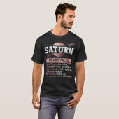 Saturn Planet Facts - Space Lover Solar System T-shirt (Voorkant volledig)