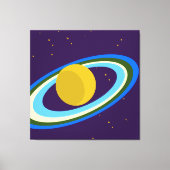 Saturn Reizigerige Paarse buitenruimte Canvas Afdruk (Voorkant)