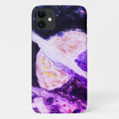 Saturn Rising Paars Space Planet Case-Mate iPhone Case (Achterkant)