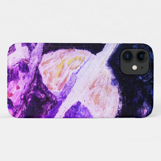 Saturn Rising Paars Space Planet Case-Mate iPhone Case (Achterkant (horizontaal))