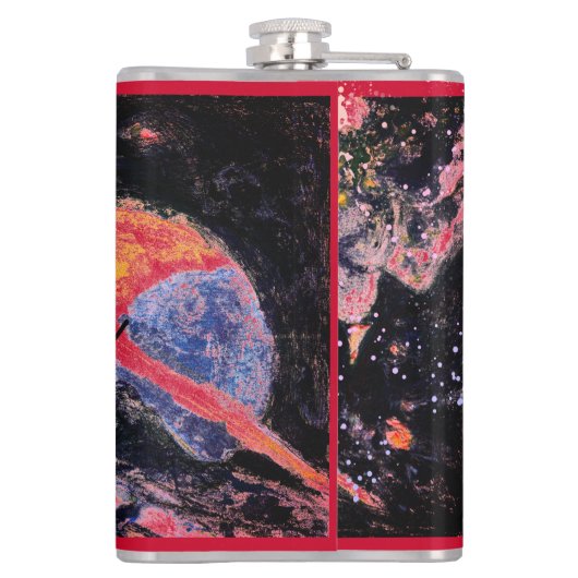 Saturn Rising Space  Russisch Heupfles (Achterkant)