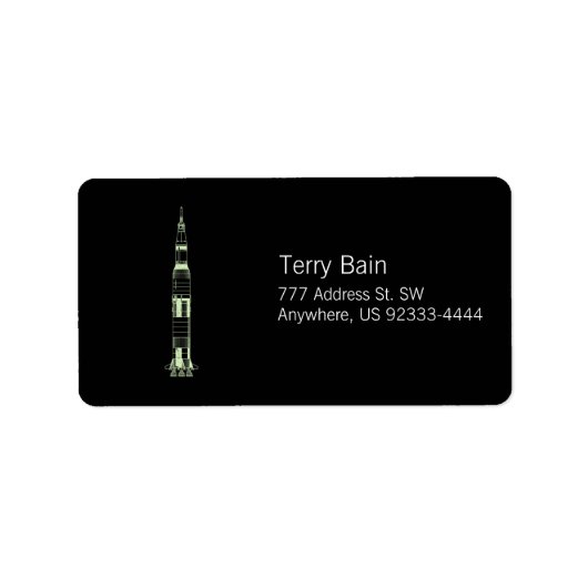 Saturn Rocket Etiket (Voorkant)