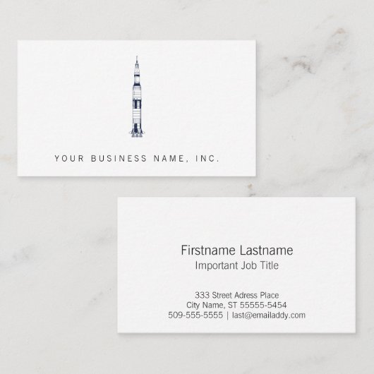 Saturn Rocket Visitekaartje (Voorkant / Achterkant)