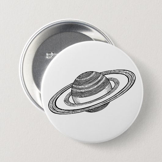 Saturn Ronde Button 7,6 Cm (Voorkant /achterkant)