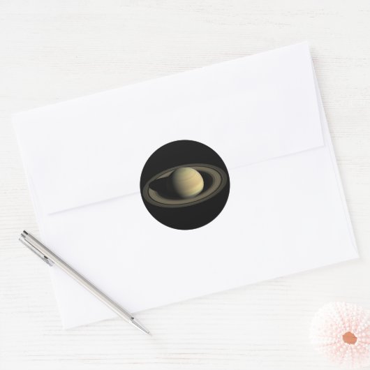 Saturn Ronde Sticker (Envelop)