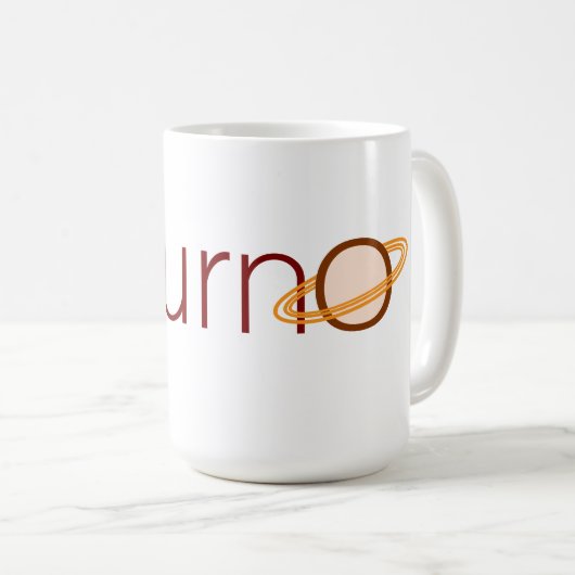 Saturn Text Logo Mok (Voorkant rechts)