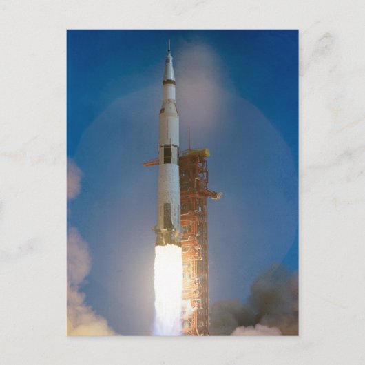 Saturn V Apollo 11 Lancering Briefkaart (Voorkant)