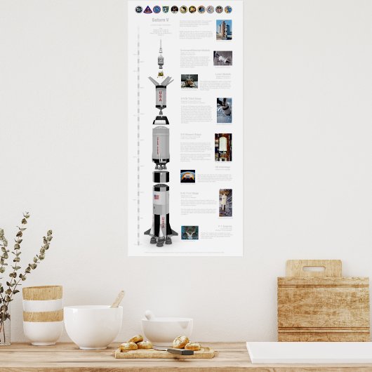 Saturn V de motorraket Poster (Keuken)