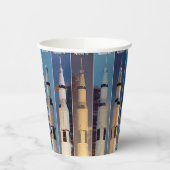 Saturn V Moon Rocket lanceert papierbekertjes Papieren Bekers (Links)